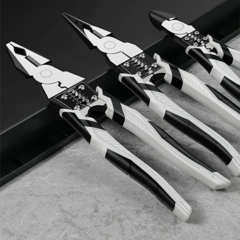 Multi-Purpose Pliers Stainless Steel Wire Pliers Wire and Cable Pliers Strip/Compress/Cut Wire High Hardness Vise Wi
